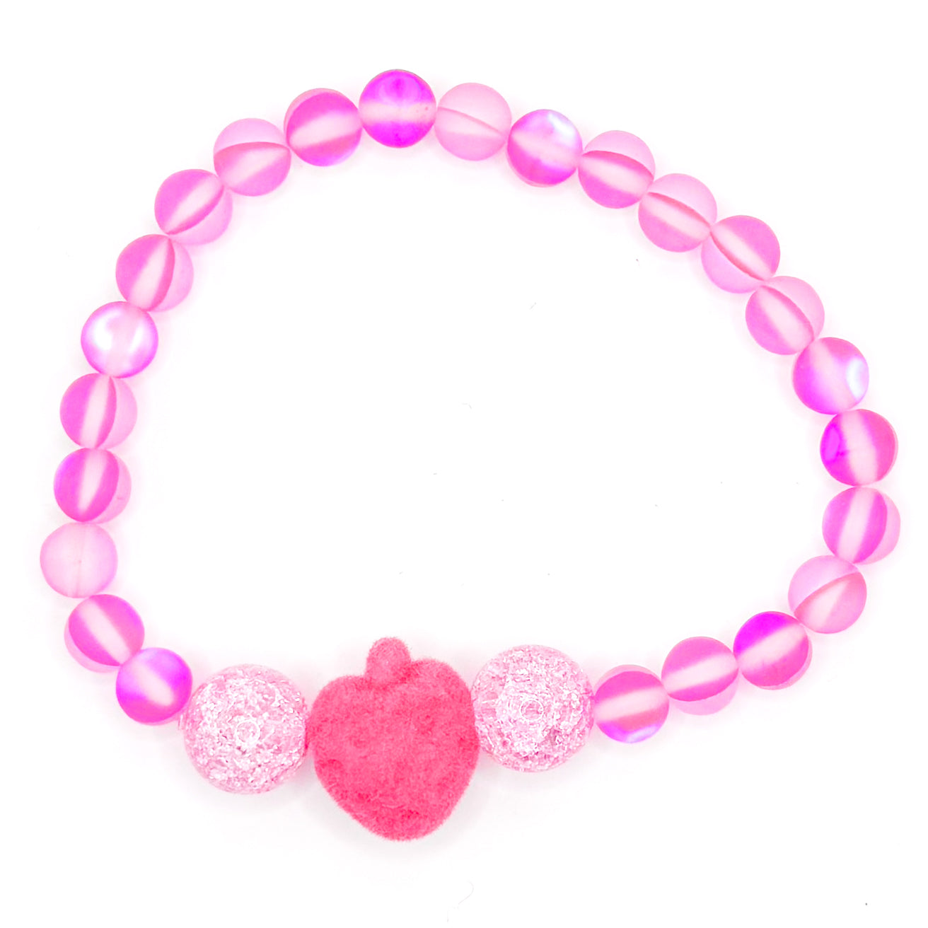 Preppy Strawberry Glass Beaded Bracelet