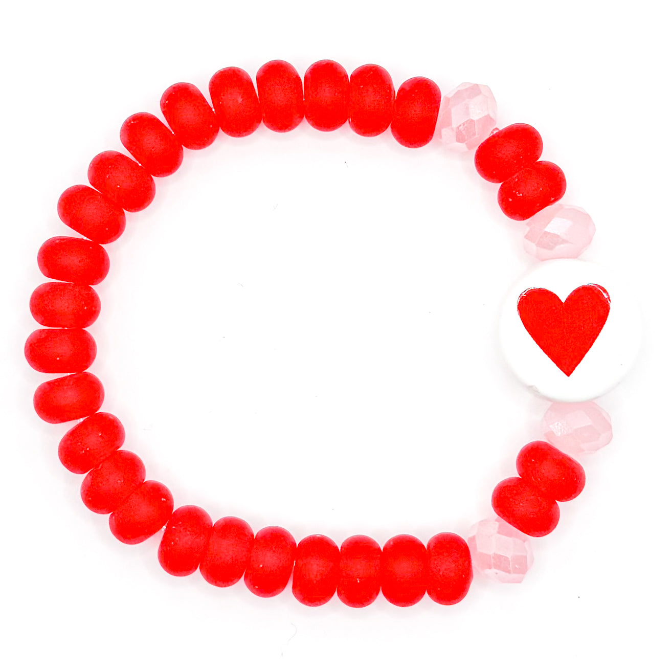 Classic Heart Glass Beaded Bracelet