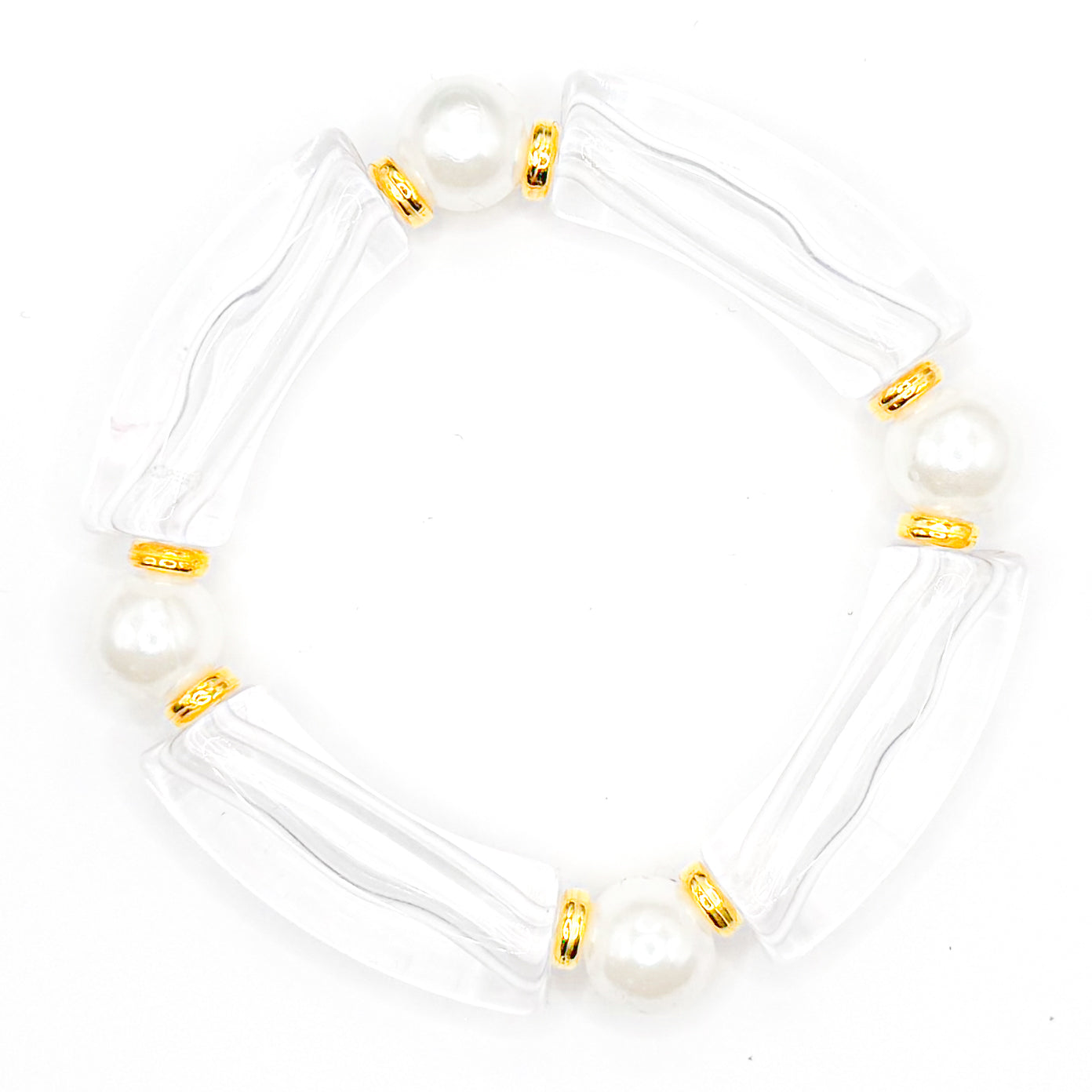 Clear Preppy Stacker Beaded Bracelet