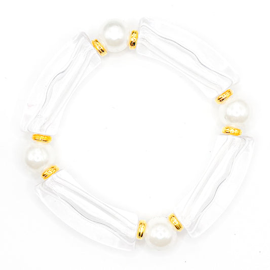 Clear Preppy Stacker Beaded Bracelet