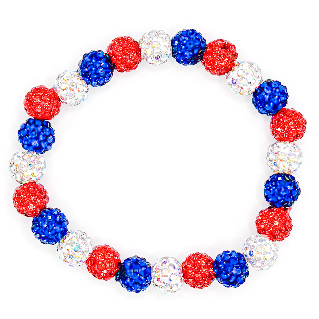 Patriotic Shimmer Beaded Bracelet