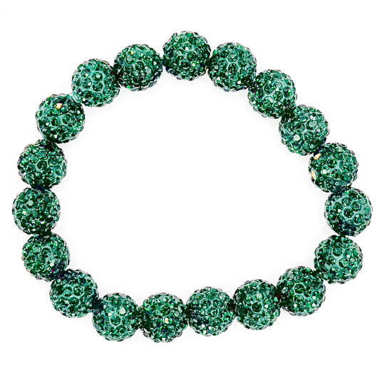 Dark Green Sparkle Beaded Bracelet