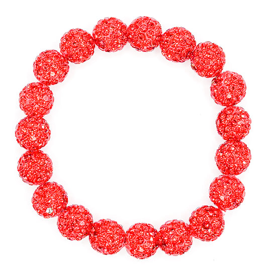 Red Sparkle Beaded Bracelet