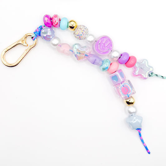 Purple and Blue Smiles Bag Charm