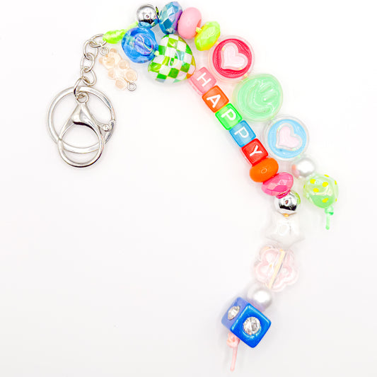 "Happy" Colorful Bag Charm