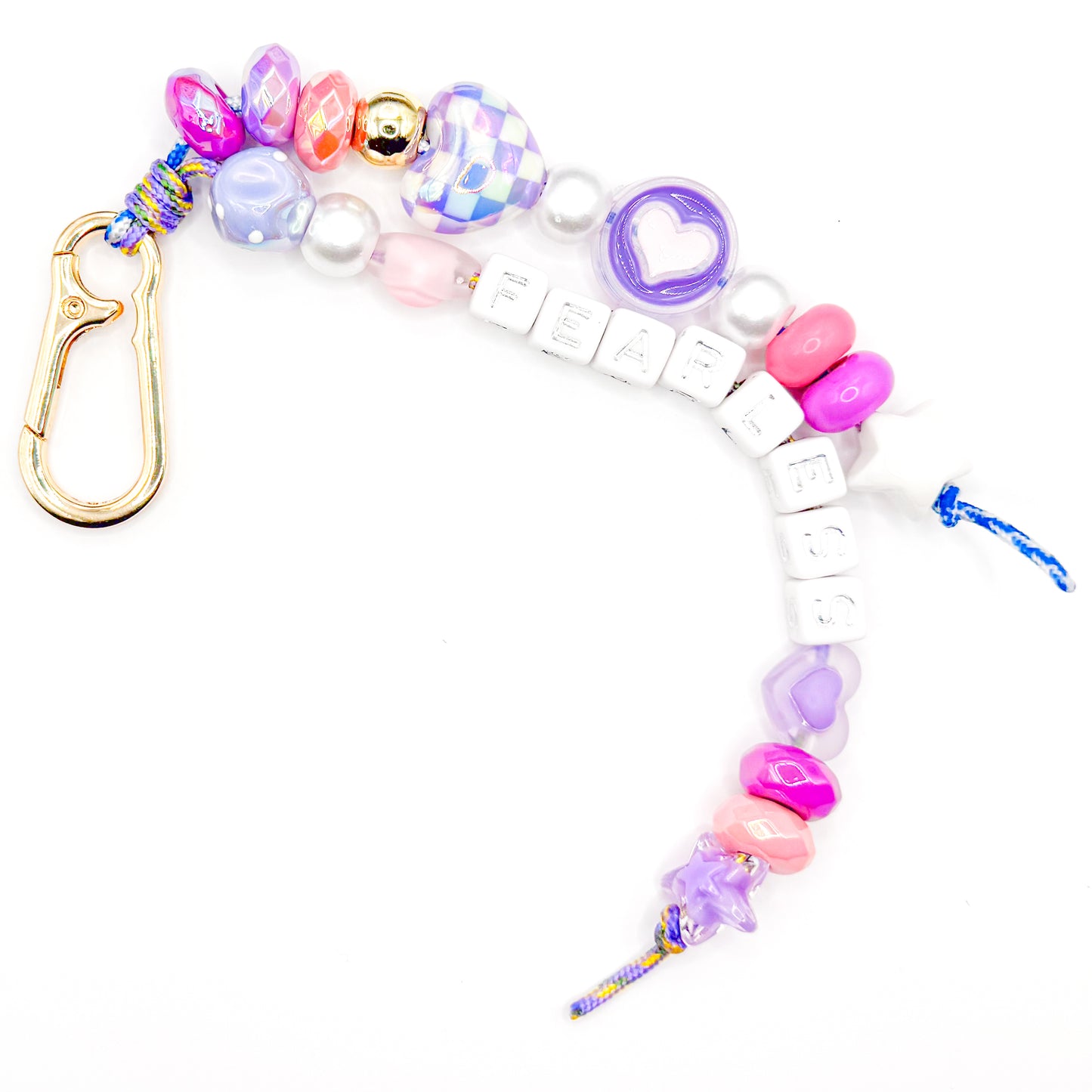 "Fearless" Purple and Pink Bag Charm