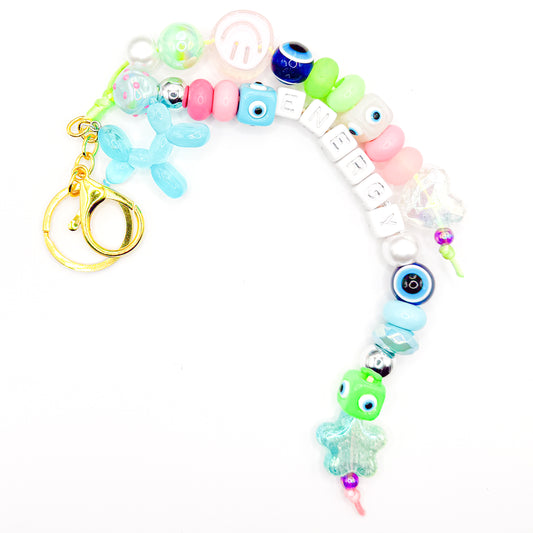 "Energy" Green and Blue Bag Charm