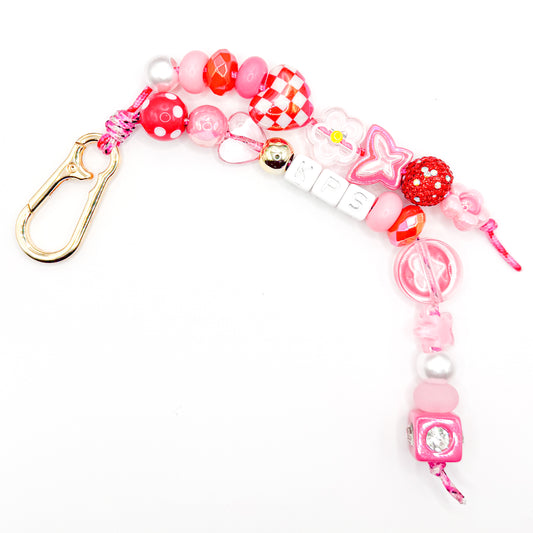 "KPS" Red and Pink Colorful Bag Charm