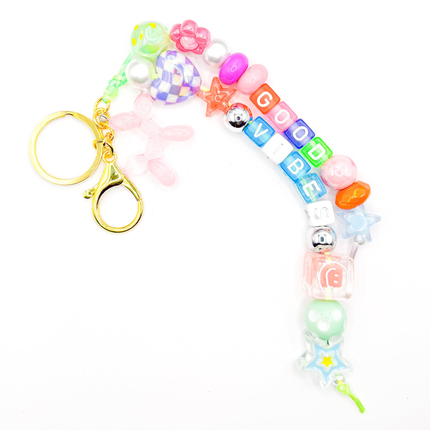 "Good Vibes" Colorful Bag Charm
