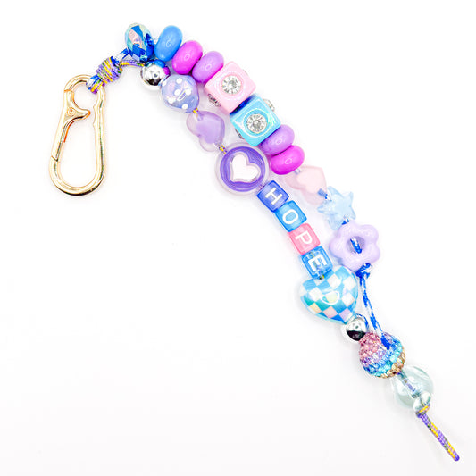 "Hope" Blue and Purple Bag Charm