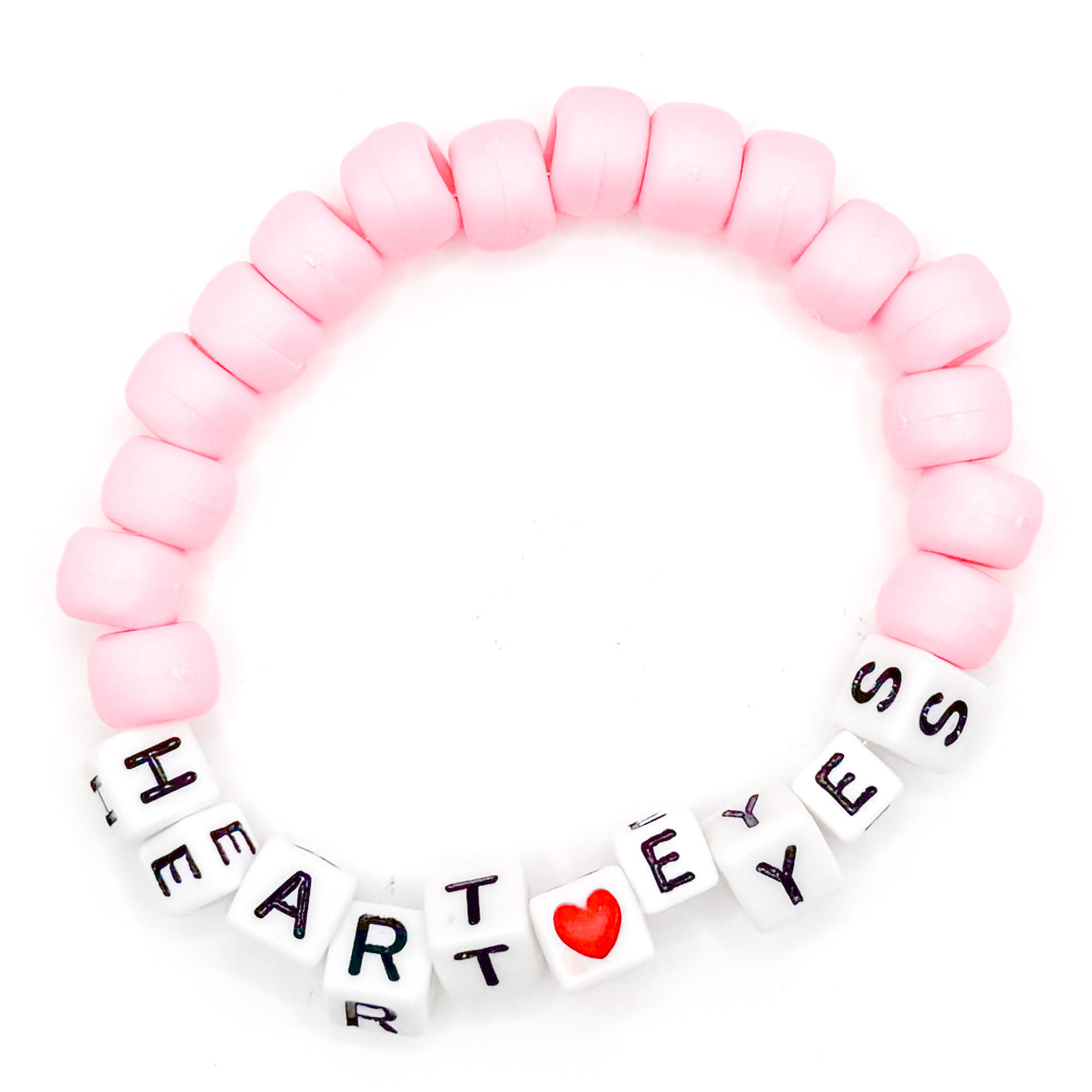 "Heart Eyes" Pink Beaded Bracelet