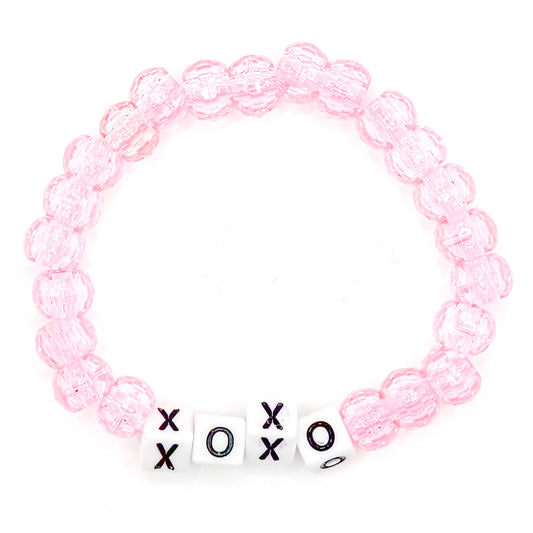 "XOXO" Pink Beaded Bracelet