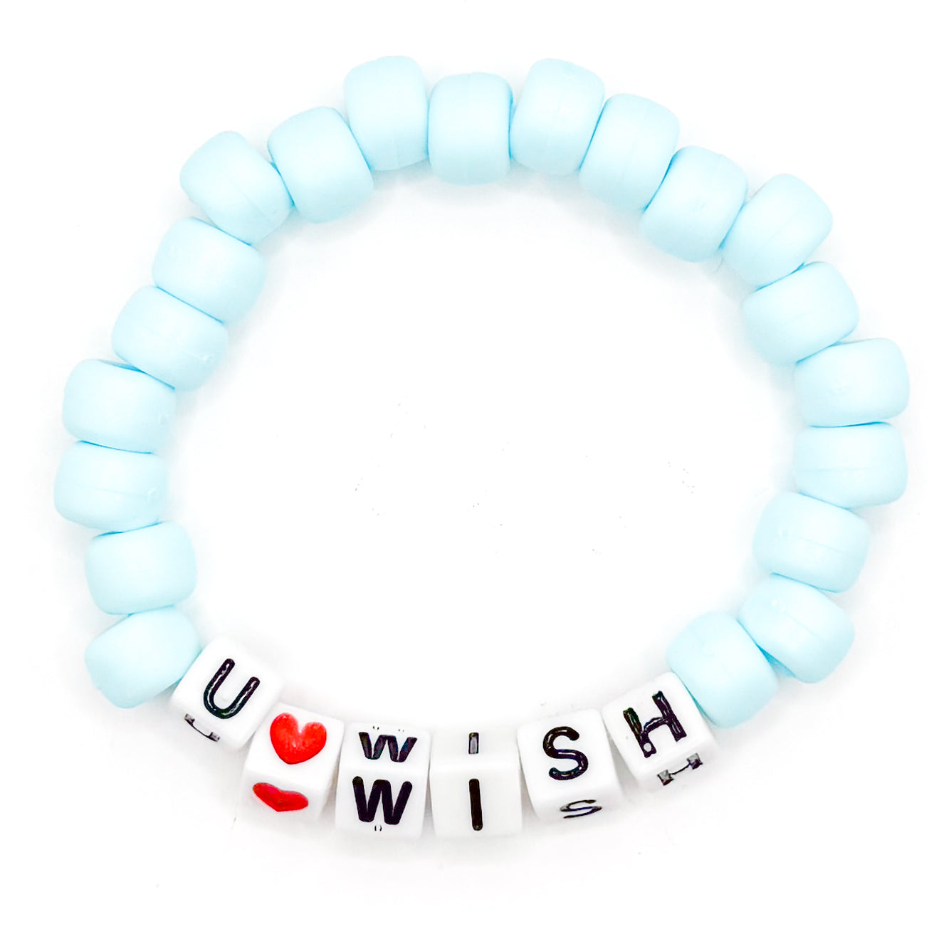 "U Wish" Blue Beaded Bracelet