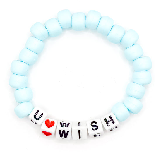 "U Wish" Blue Beaded Bracelet