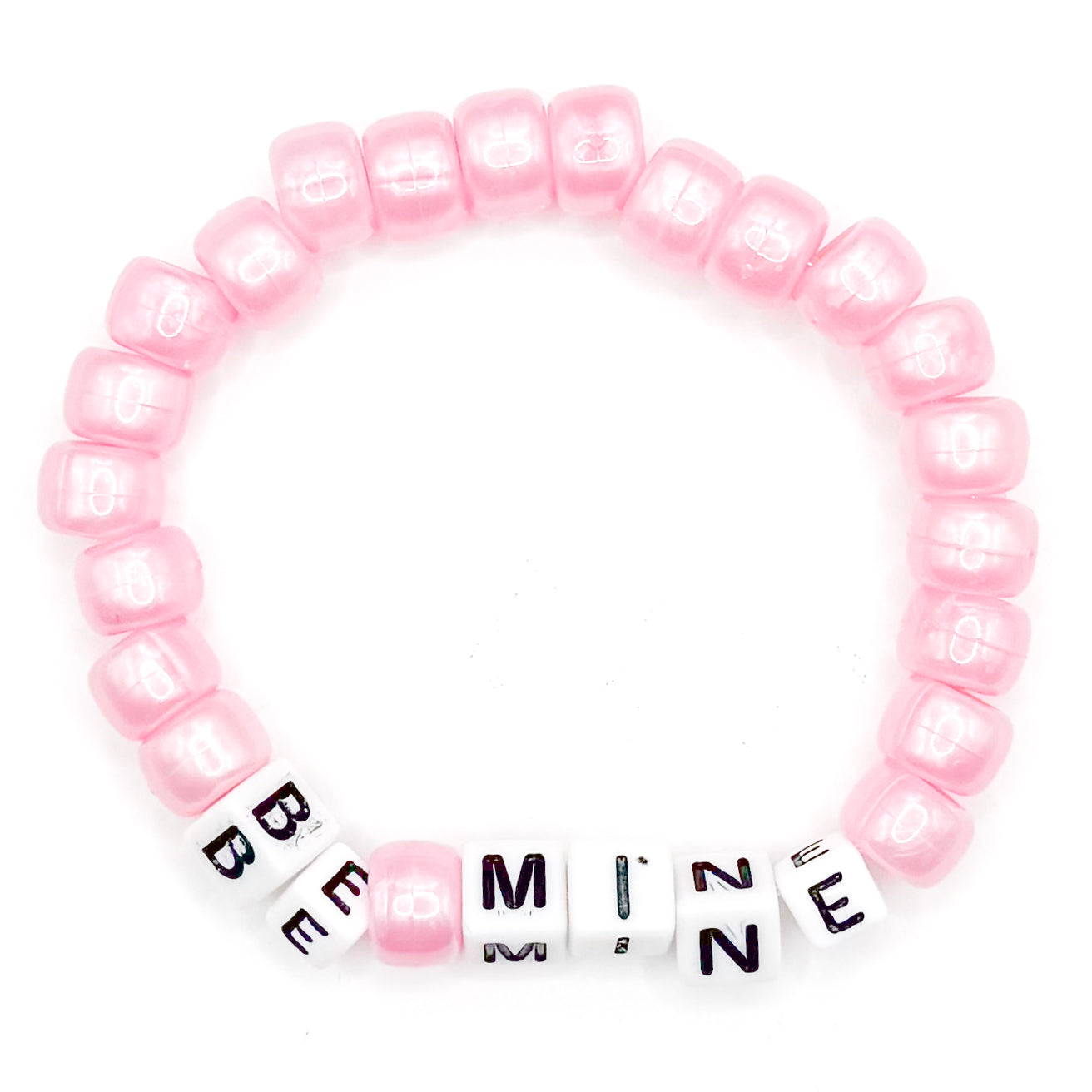 "Be Mine" Pink Beaded Bracelet
