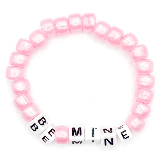 "Be Mine" Pink Beaded Bracelet