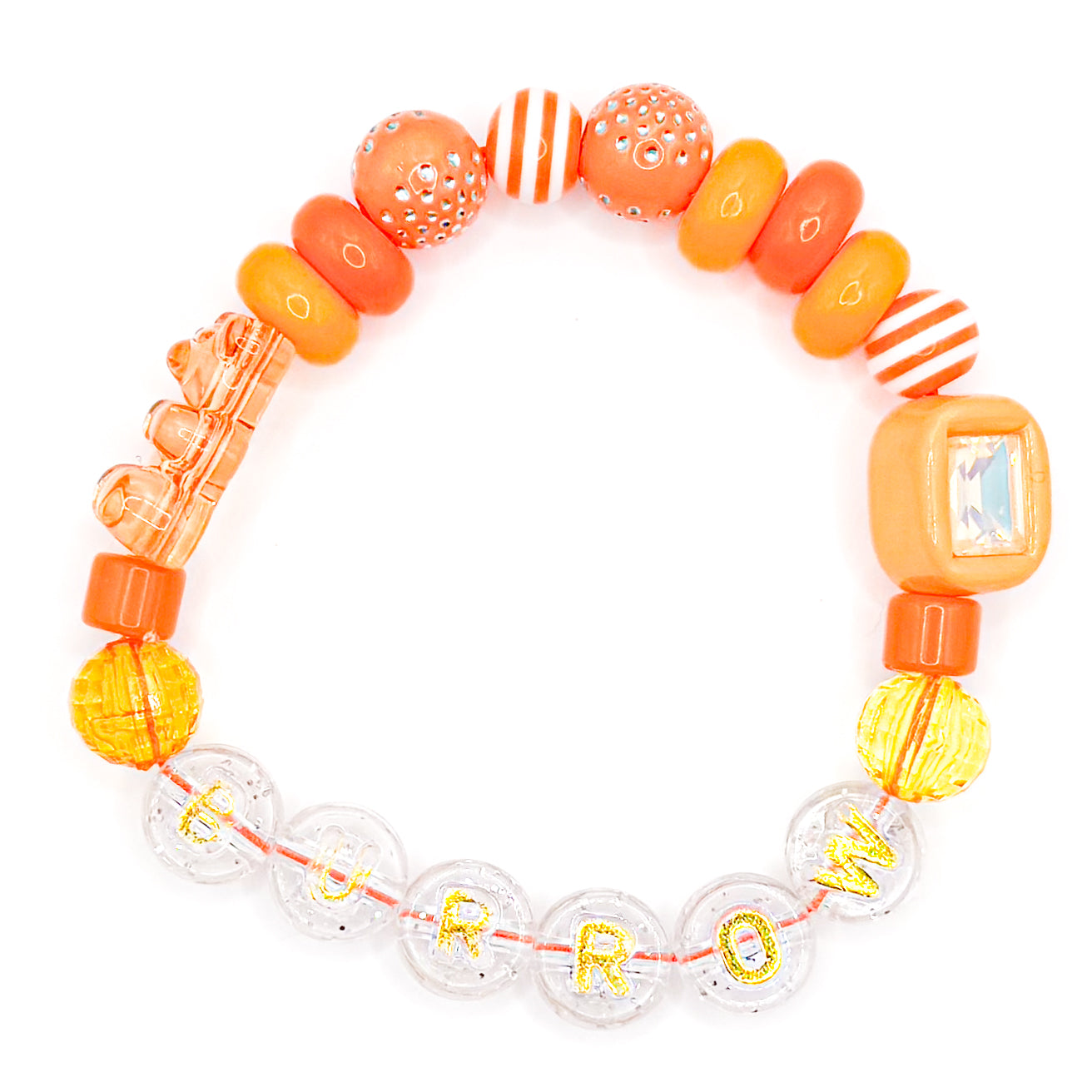 "Burrow" Orange Beaded Bracelet