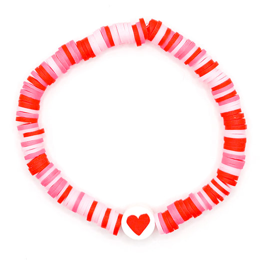 Clay Heart Beaded Bracelet