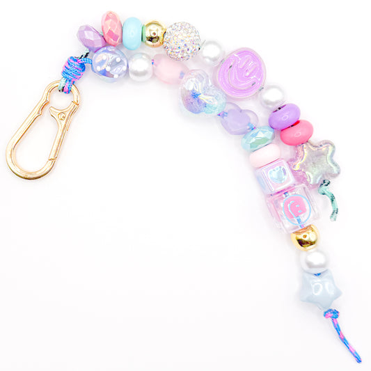 Purple and Blue Smiles Bag Charm