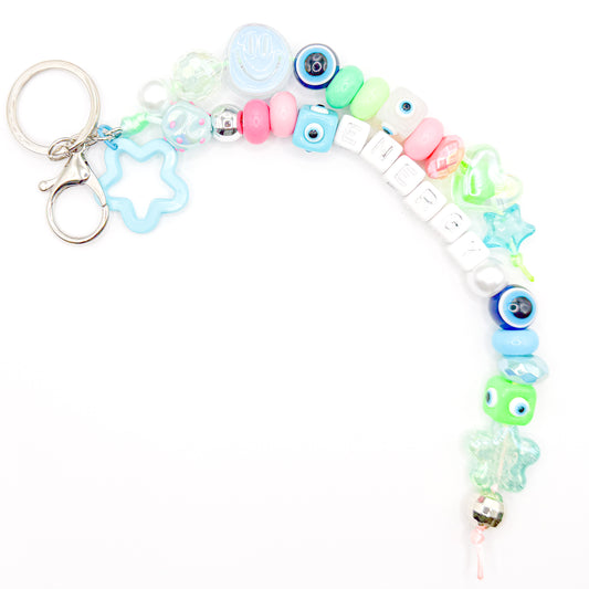 "Energy" Green and Blue Bag Charm