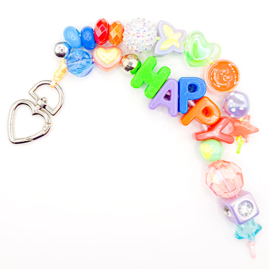 "Happy" Colorful Bag Charm