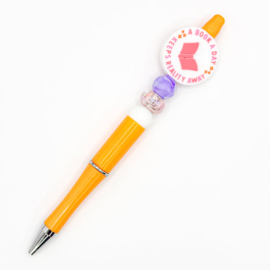 A Book A Day Orange Charm Pen