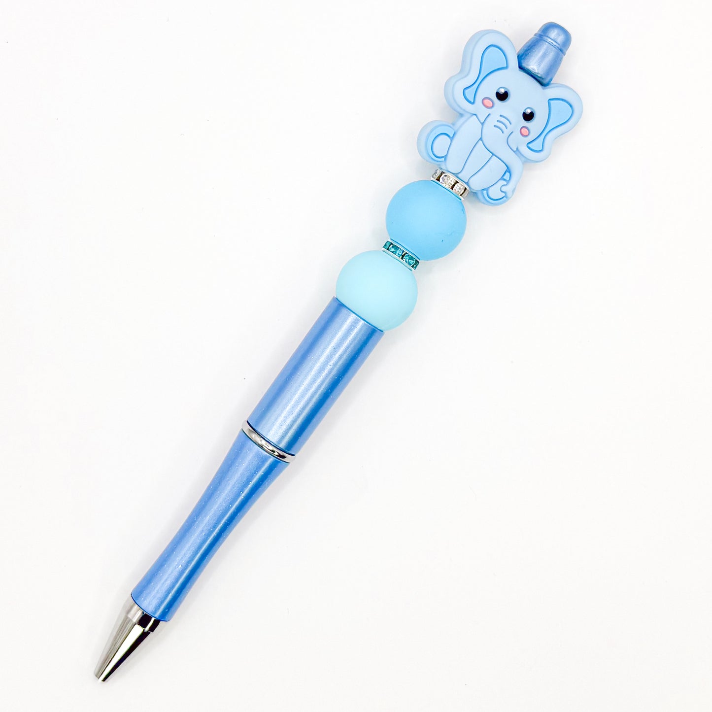 Sparkly Blue Elephant Charm Pen