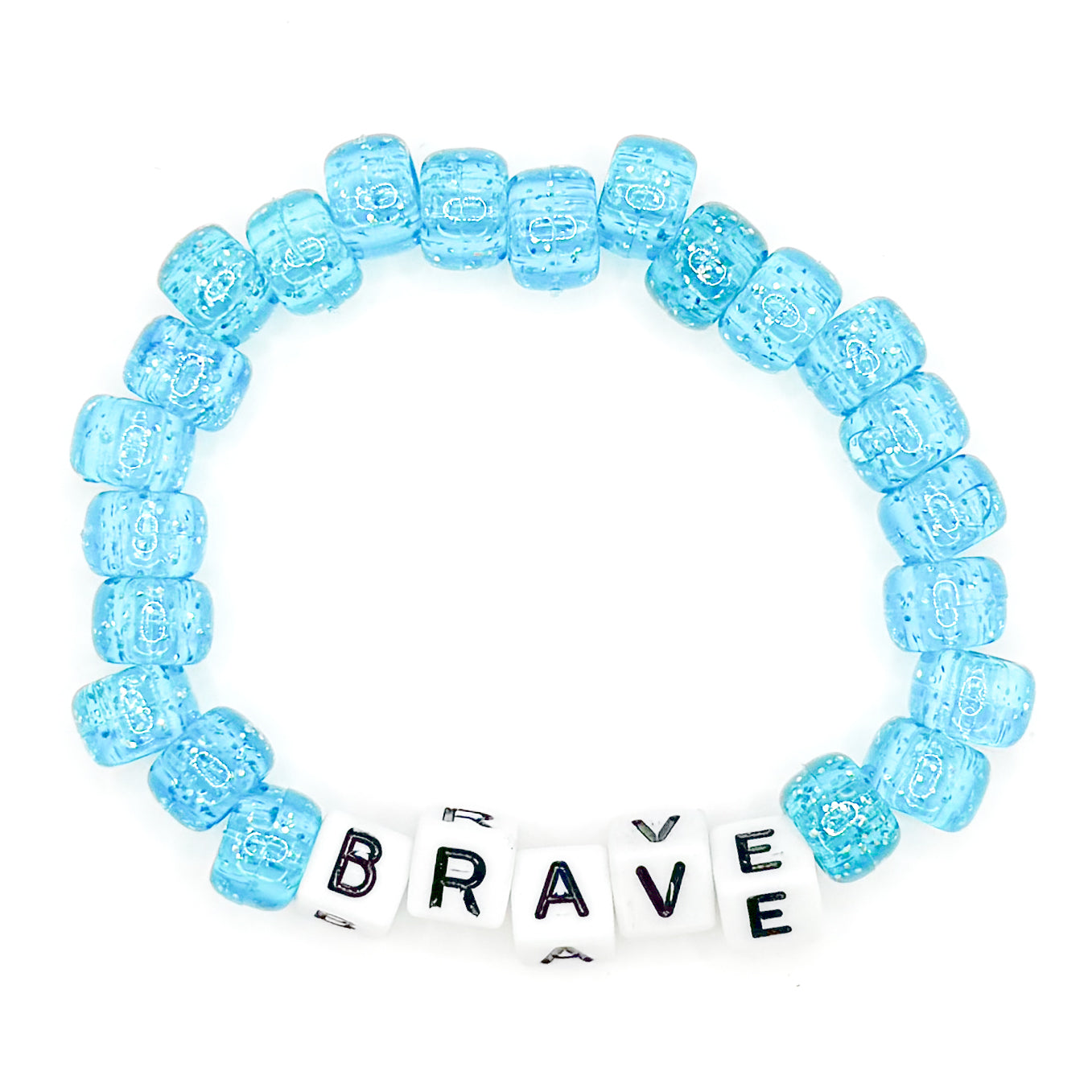 Blue "Brave" Beaded Bracelet