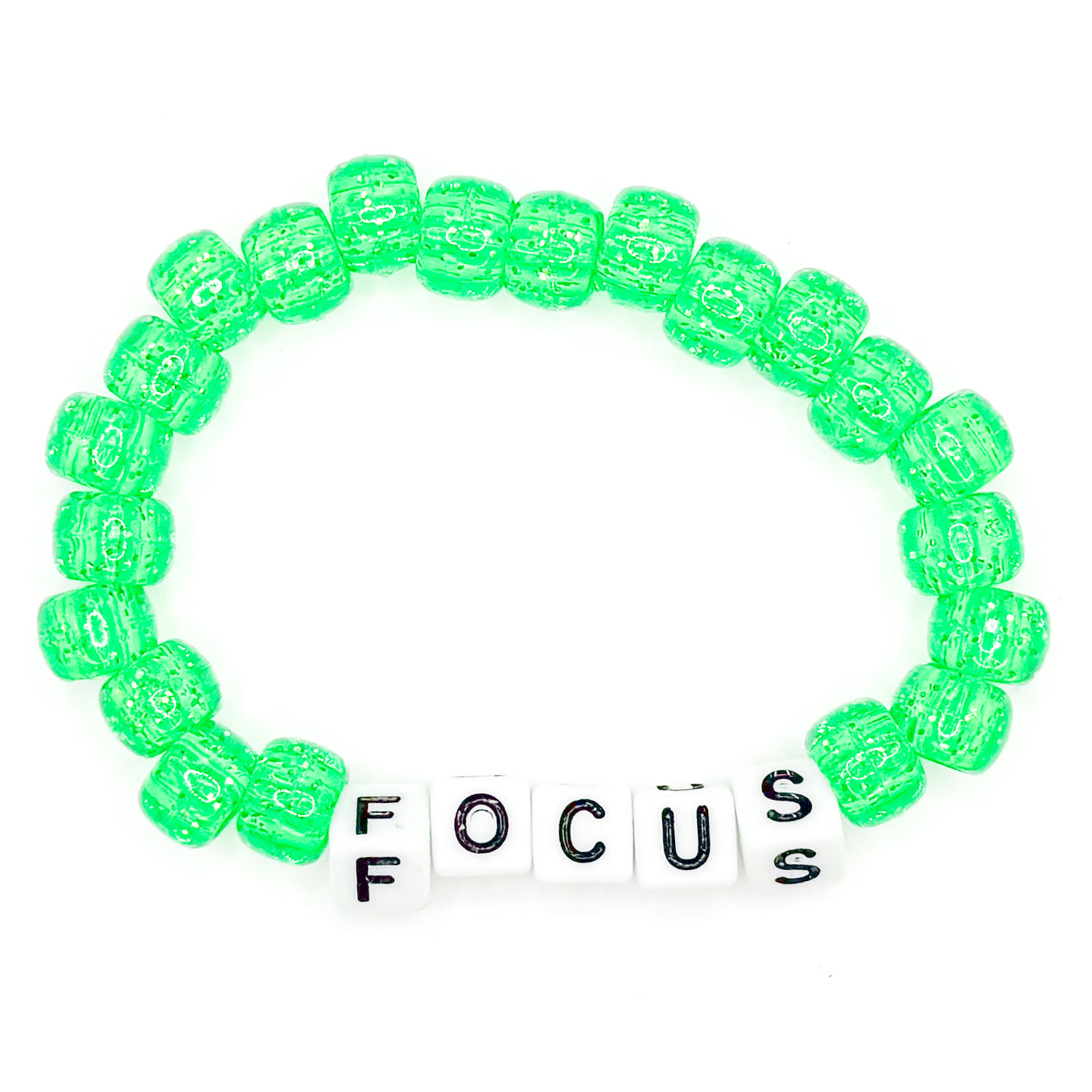 Green "Focus" Beaded Bracelet