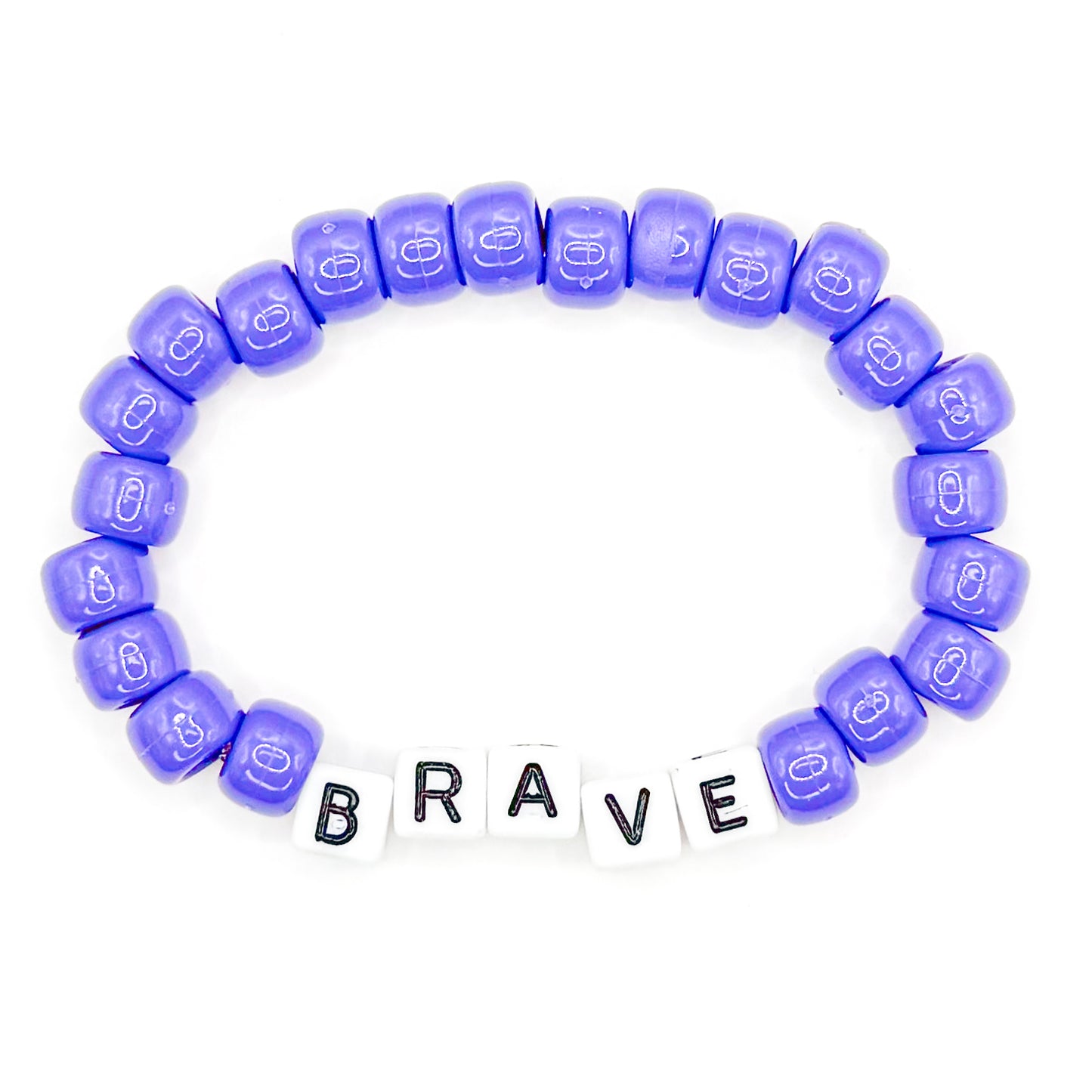 Purple "Brave" Beaded Bracelet