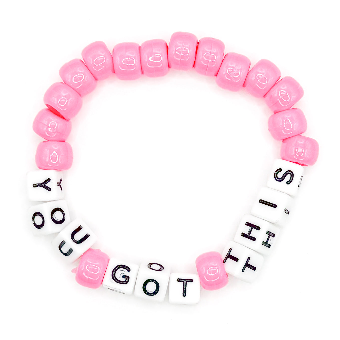 Pink "You Got This" Beaded Bracelet