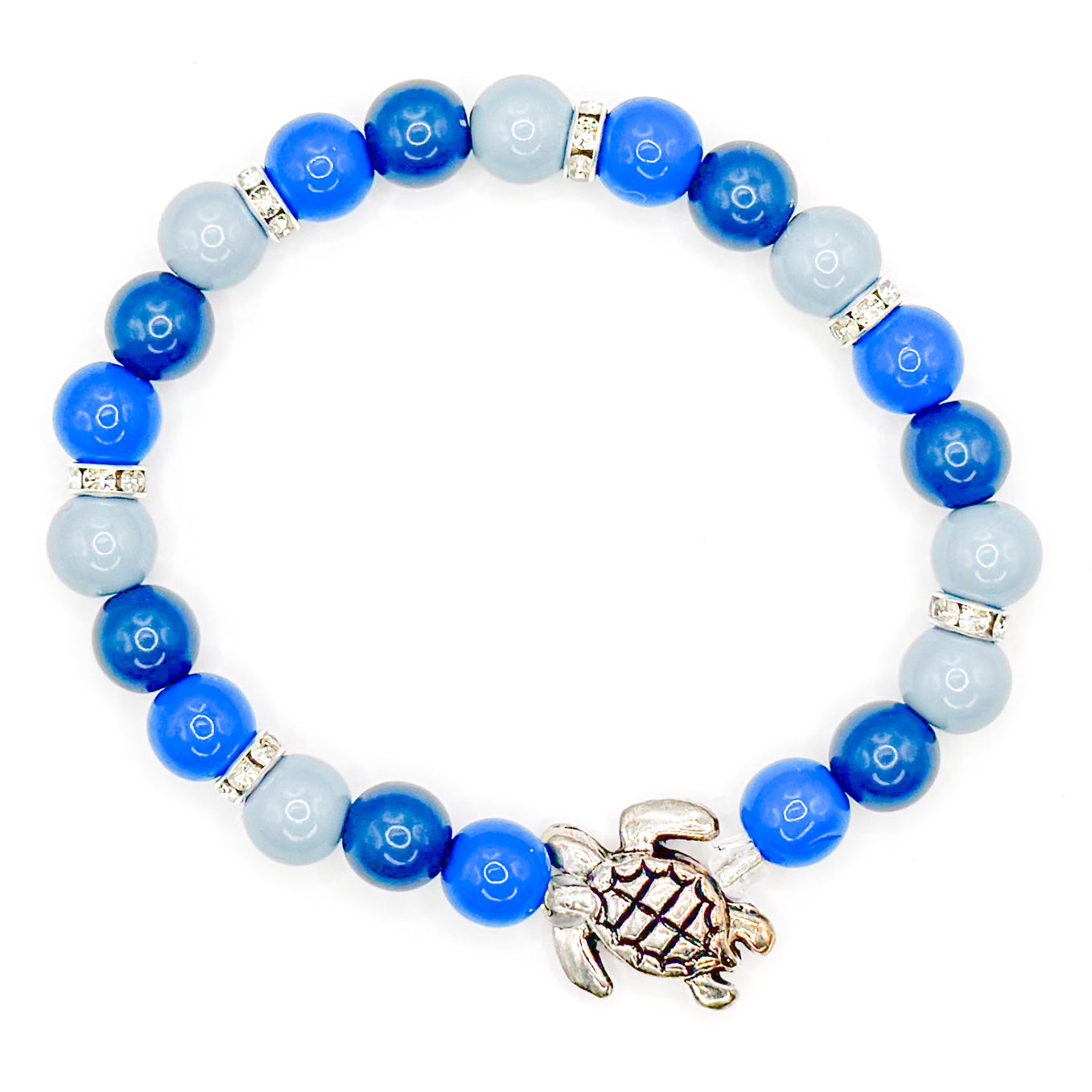 Blue Ocean Turtle Glass Beaded Bracelet