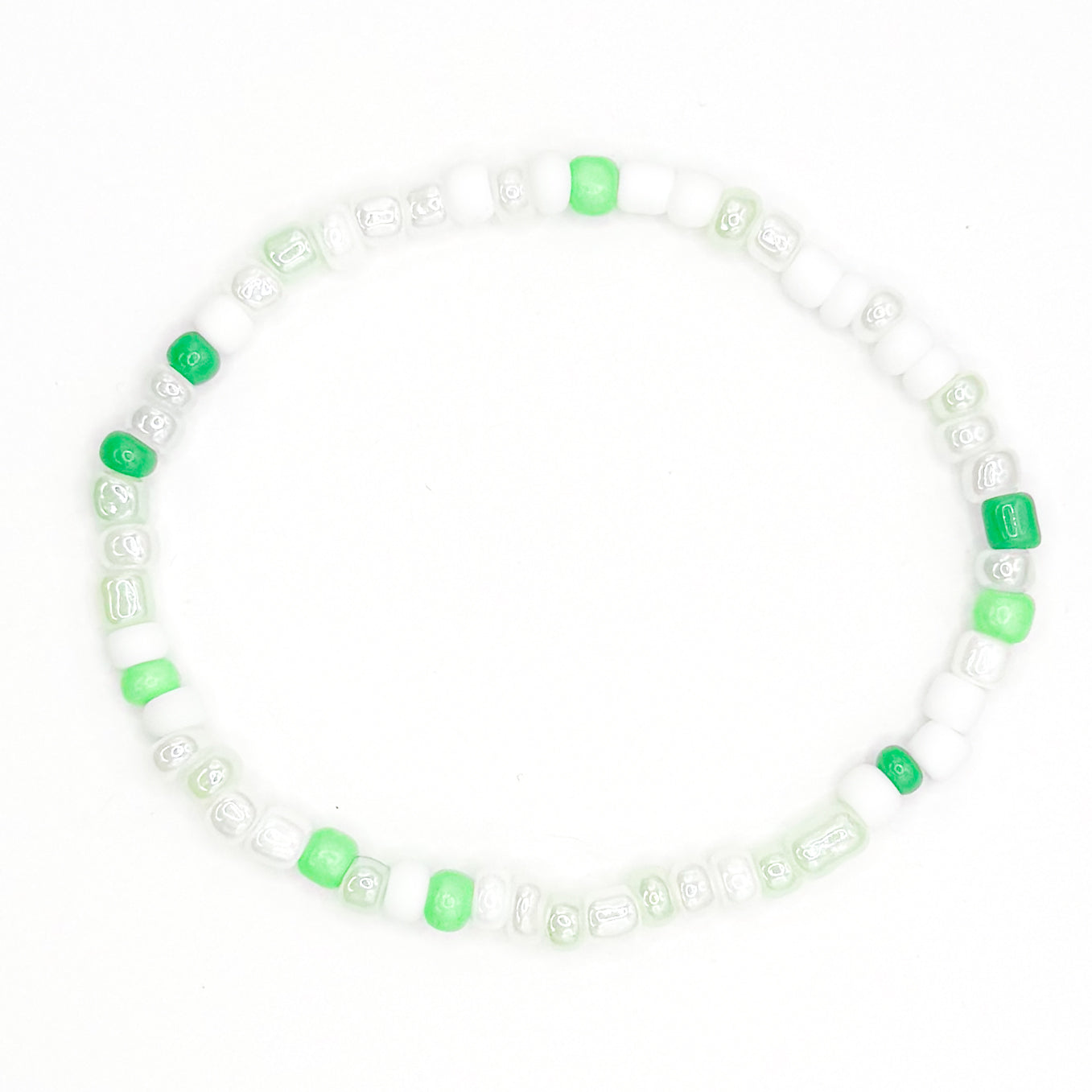 Luvly Green Seed Beaded Bracelet