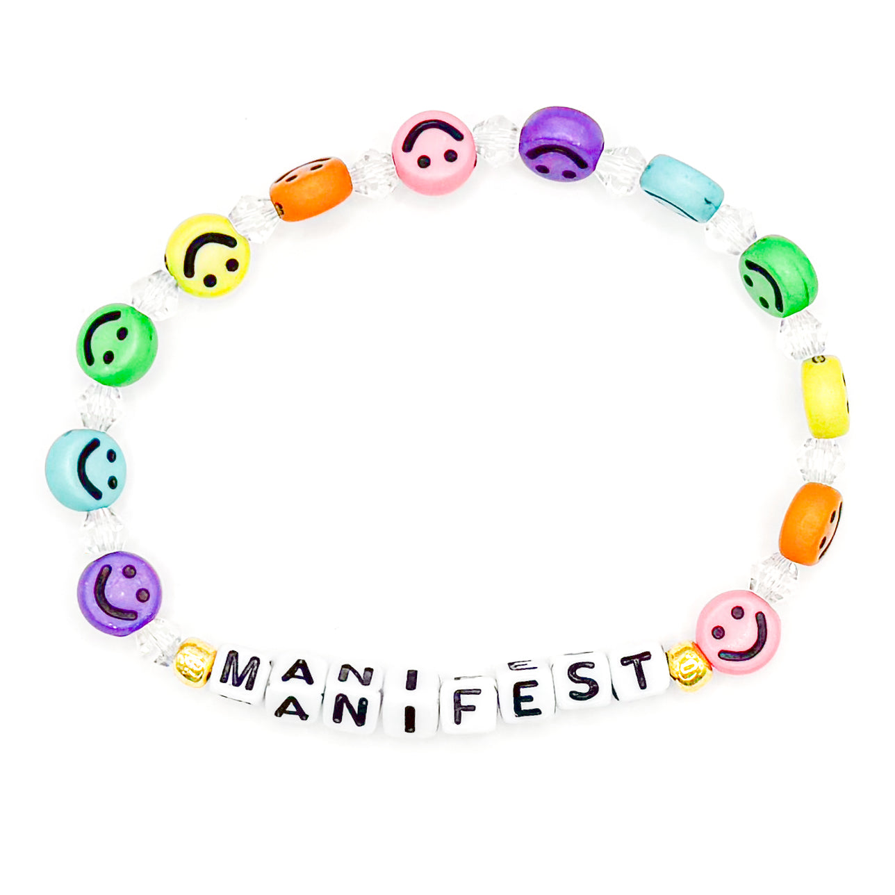 Colorful "Manifest" Bead Buddy Bracelet