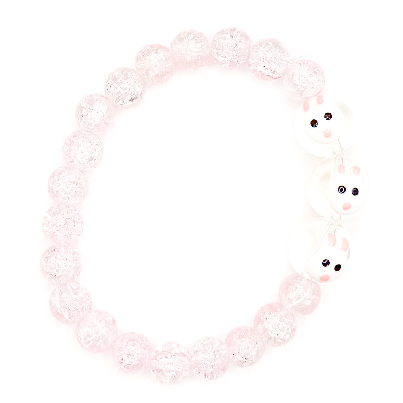 Pink Easter Bunny Glass Bracelet