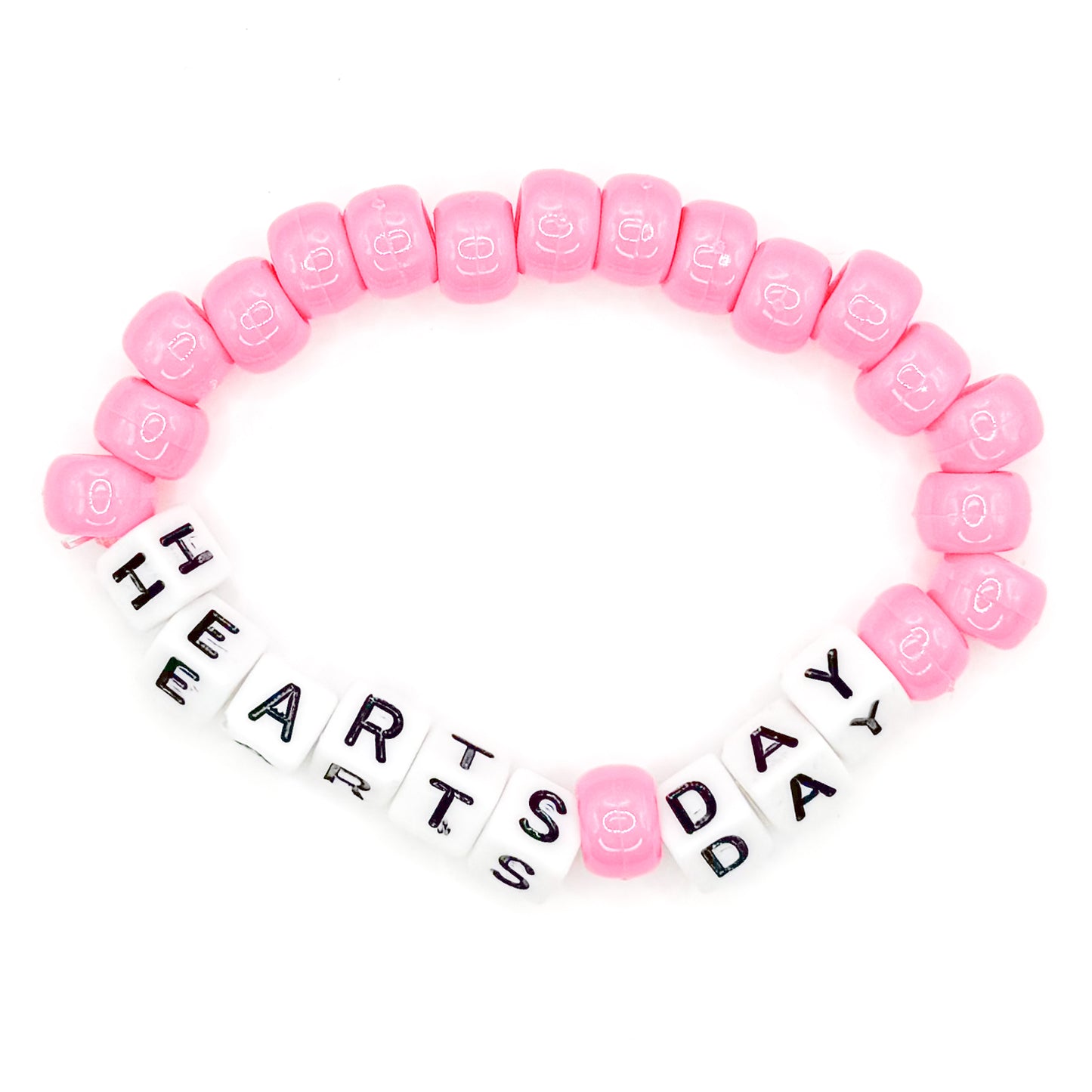 Pink "Hearts Day" Beaded Bracelet