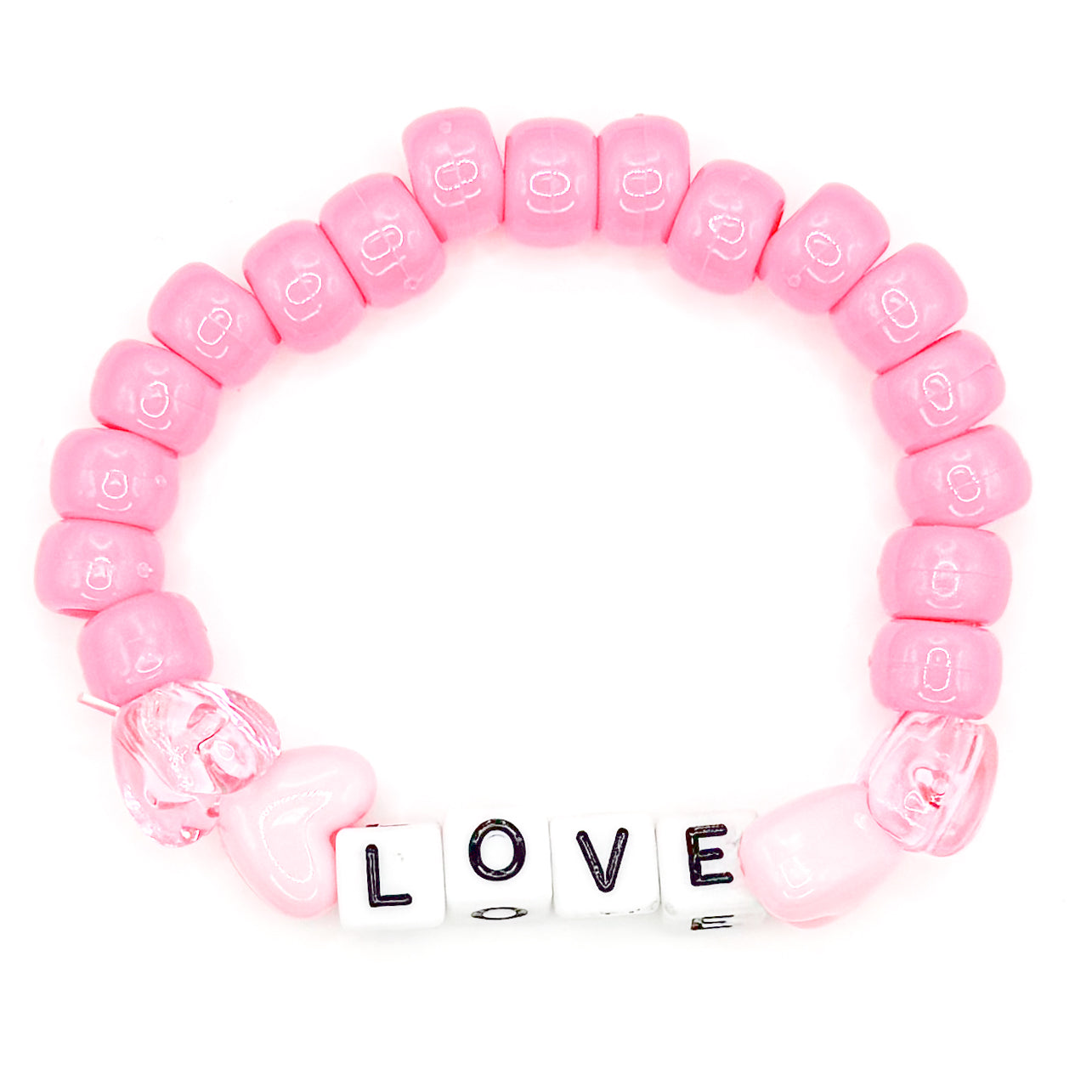 Pink "Love" Beaded Bracelet