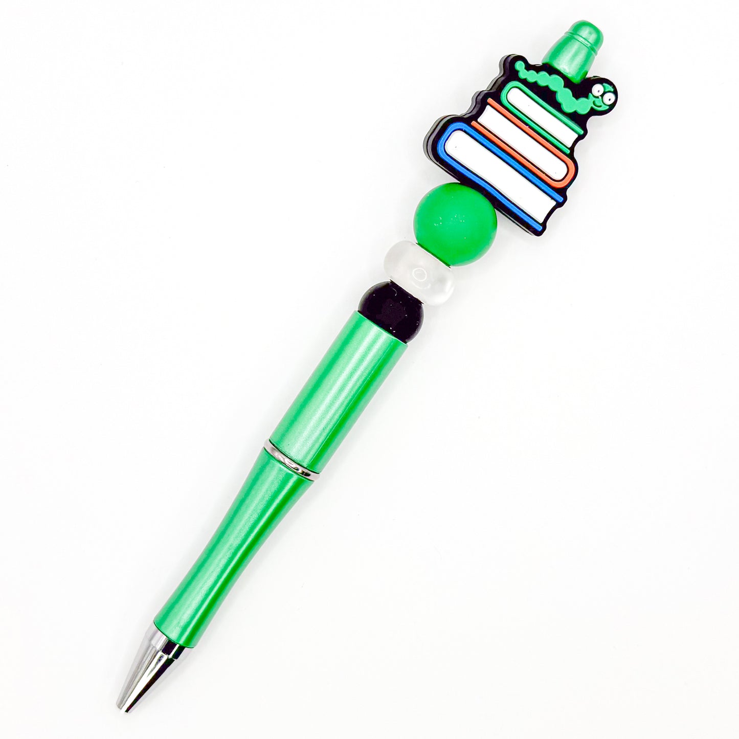 Green Book Worm Charm Pen