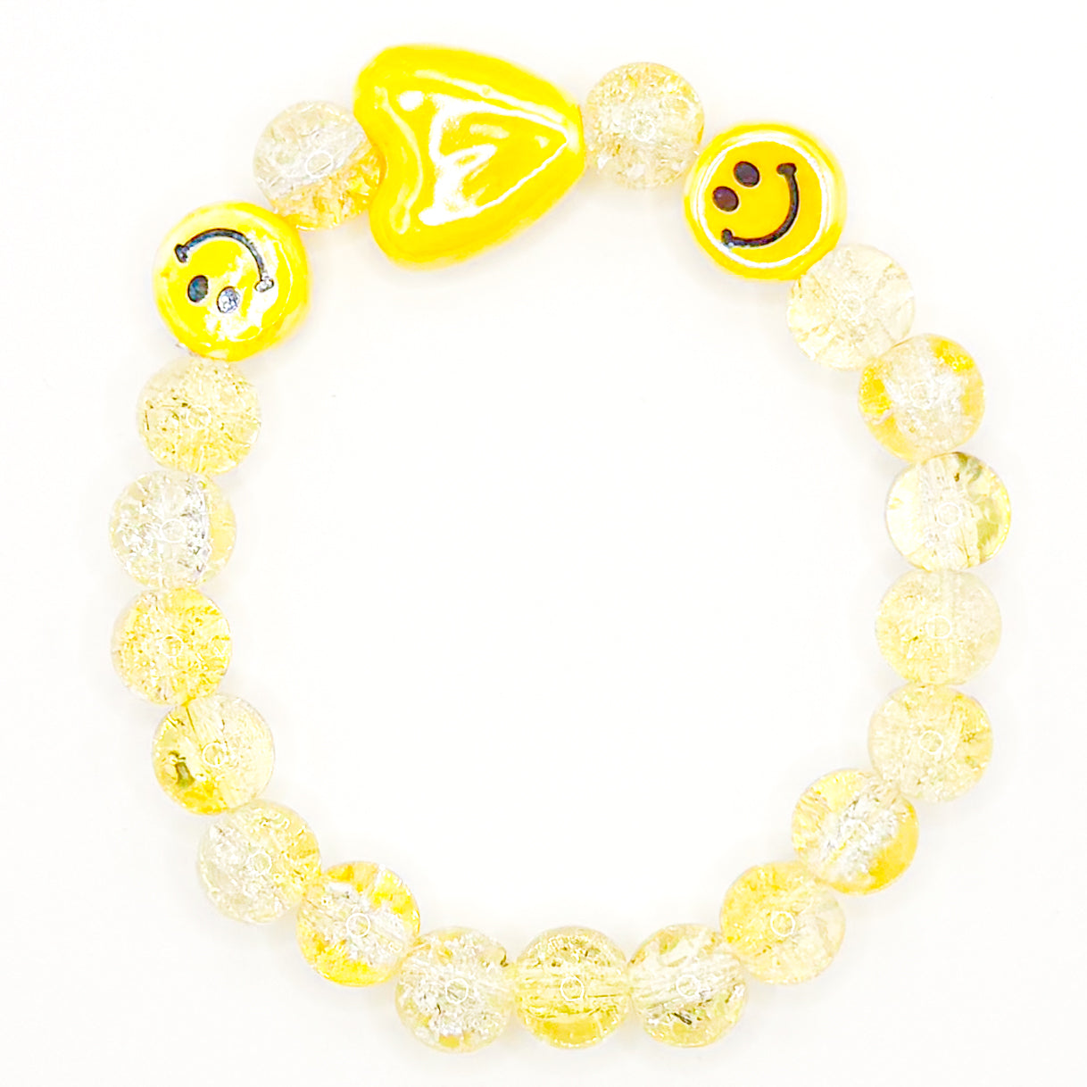 I Heart Smiles Glass Beaded Bracelet
