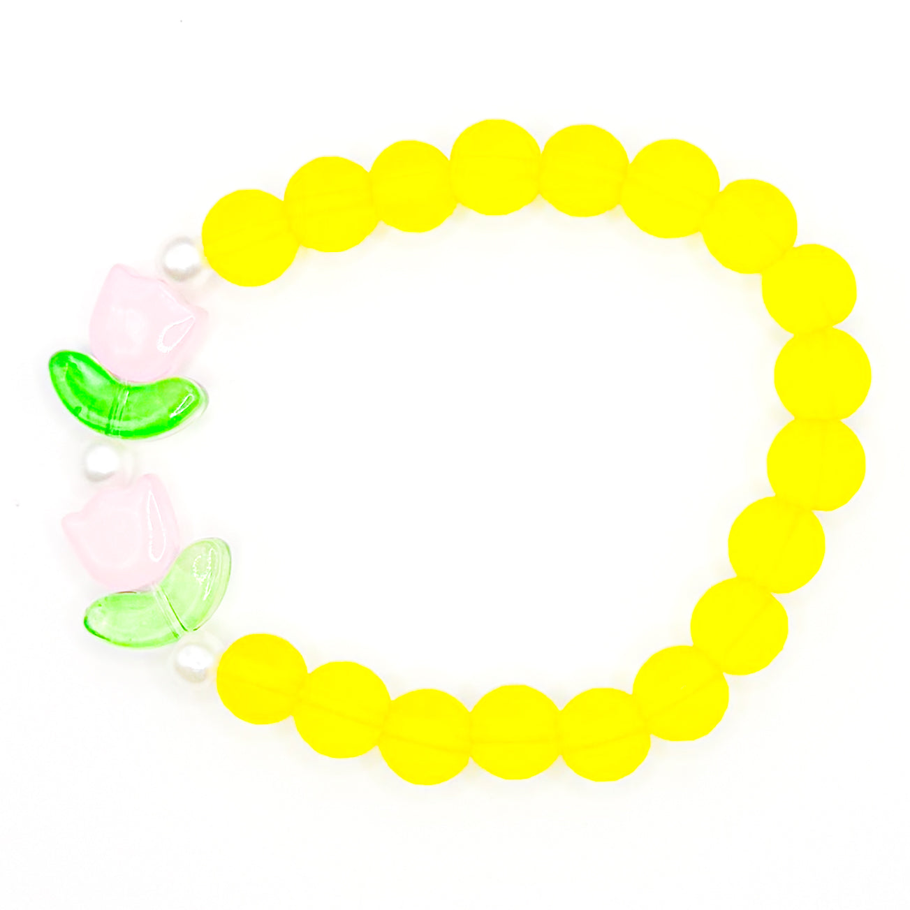 Yellow Spring Pop Glass Beaded Bracelet