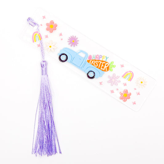 Happy Easter Truck Acrylic Bookmark