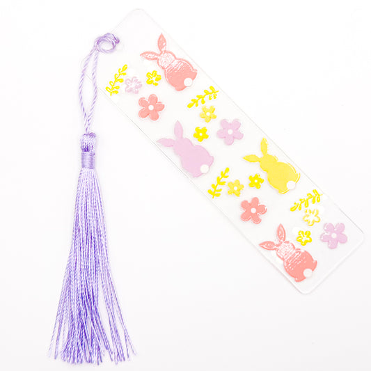 Colorful Bunnies Acrylic Bookmark
