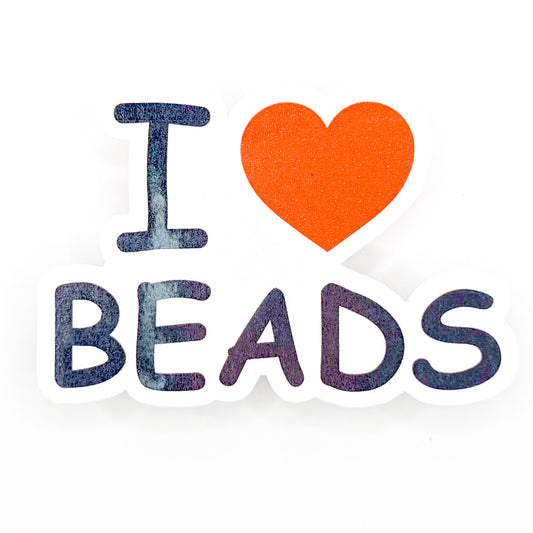 I Heart Beads Sticker