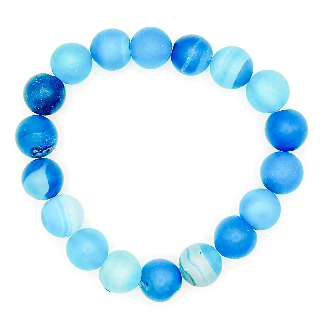 Lunar Blue Glass Beaded Bracelet