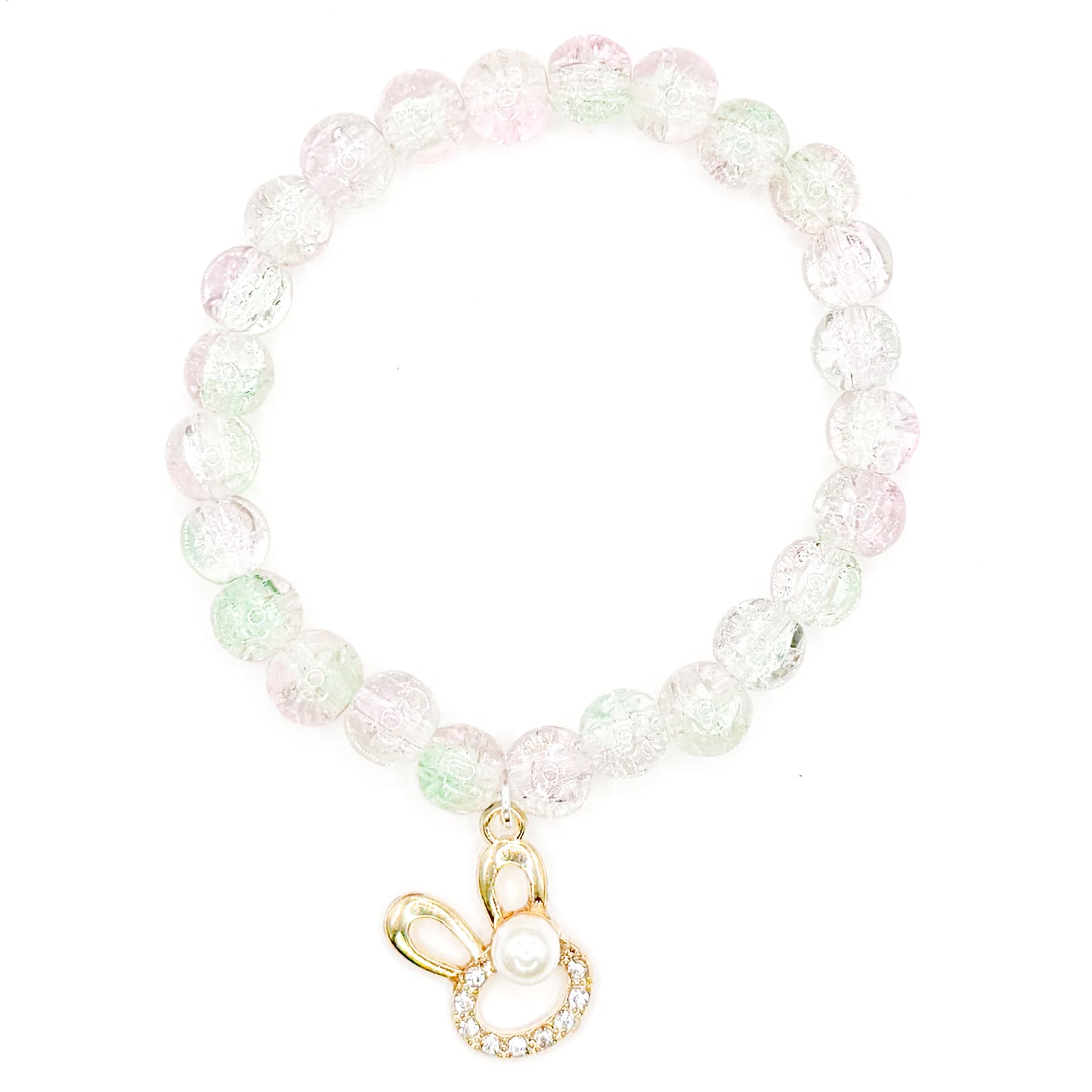 Pearl Bunny Glass Beaded Bracelet