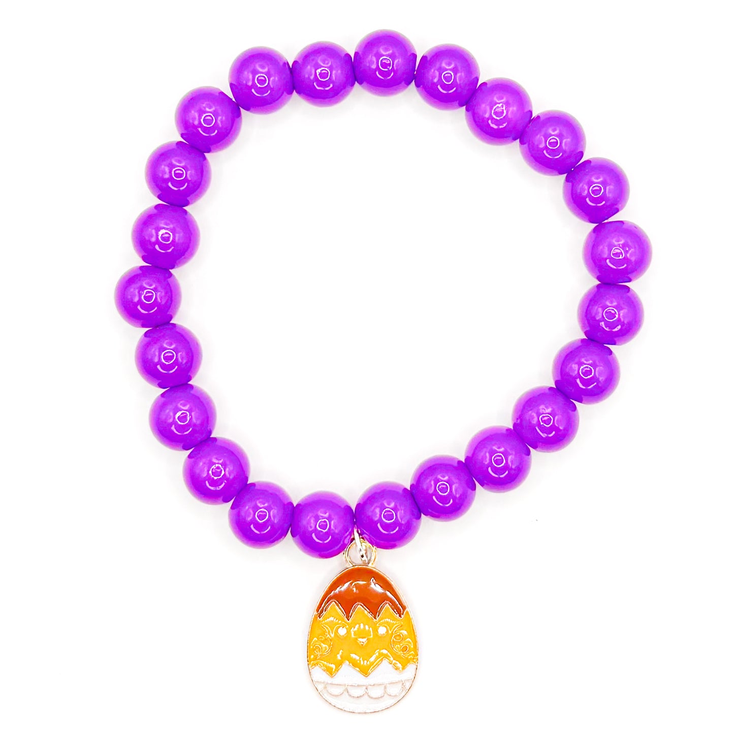 Purple Egg Glass Beaded Bracelet