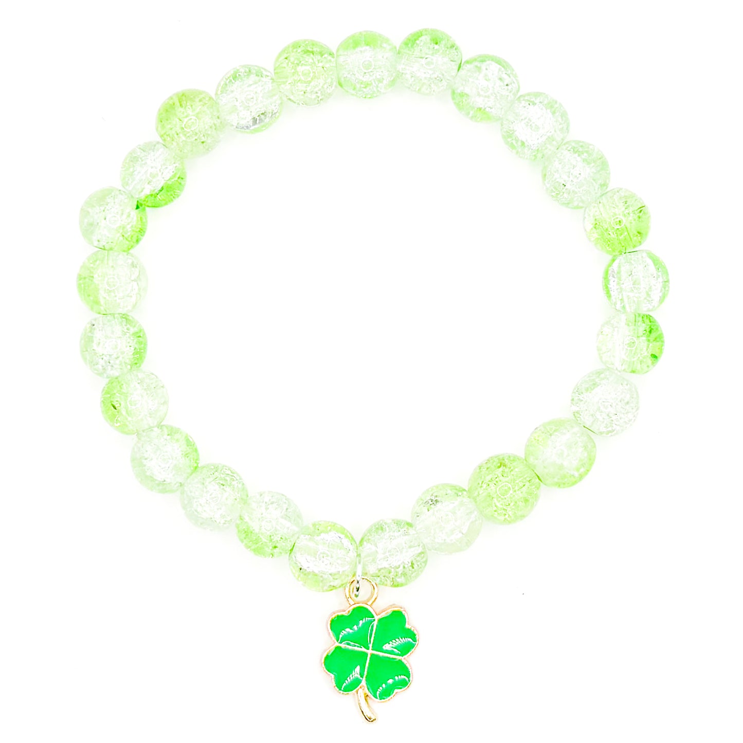 Lime Green Shamrock 2.0 Glass Beaded Bracelet