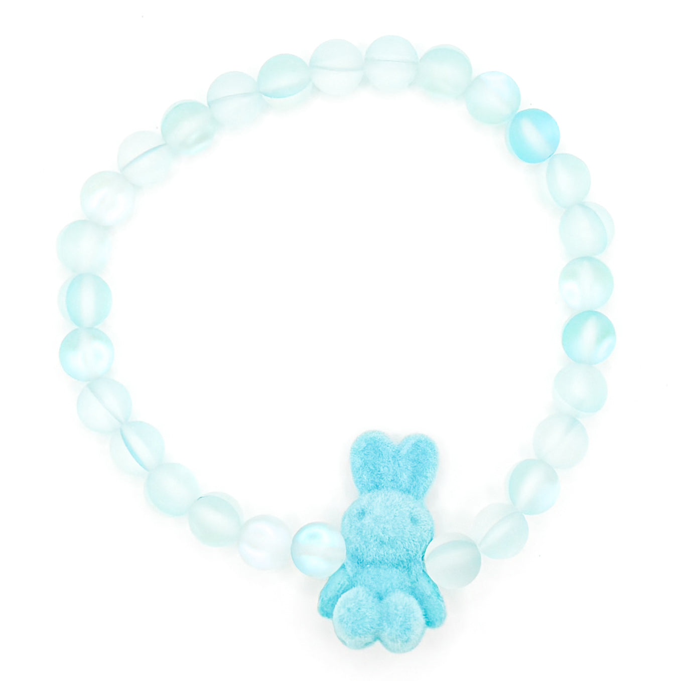 Blue Spring Bunny Glass Beaded Bracelet