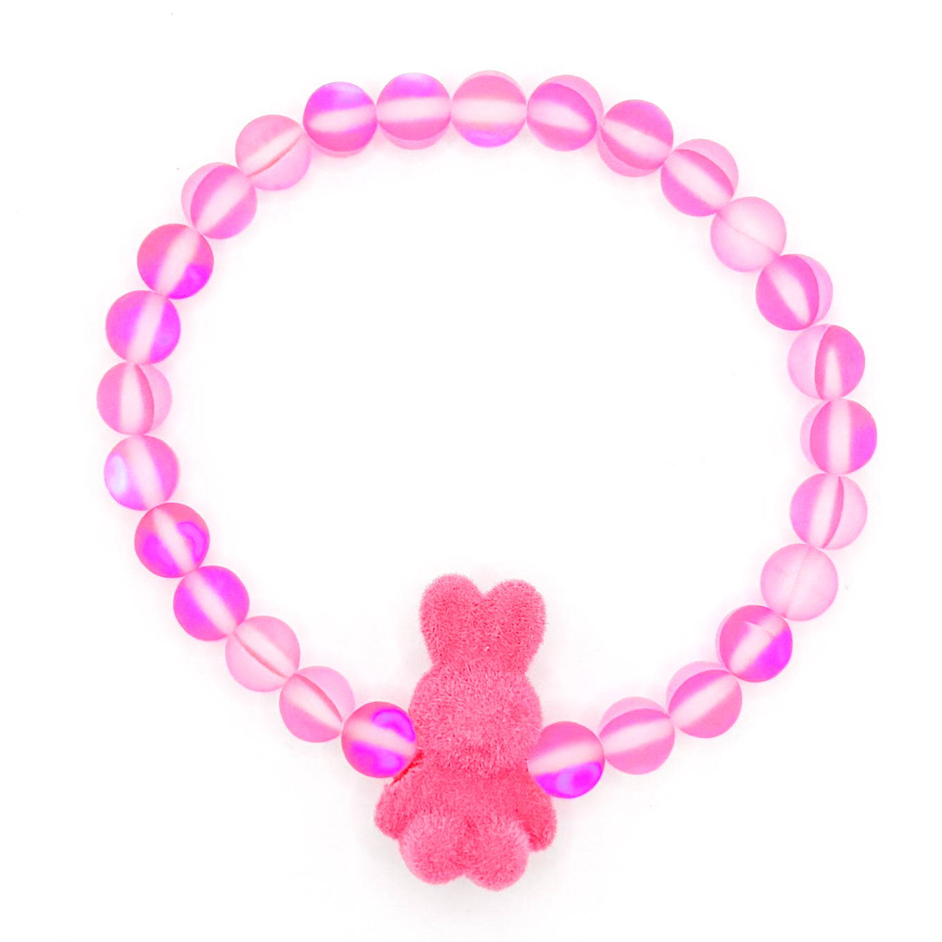 Hot Pink Spring Bunny Beaded Bracelet