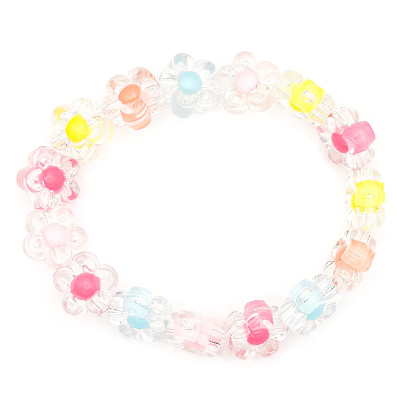 Pastel Flowers Beaded Bracelet